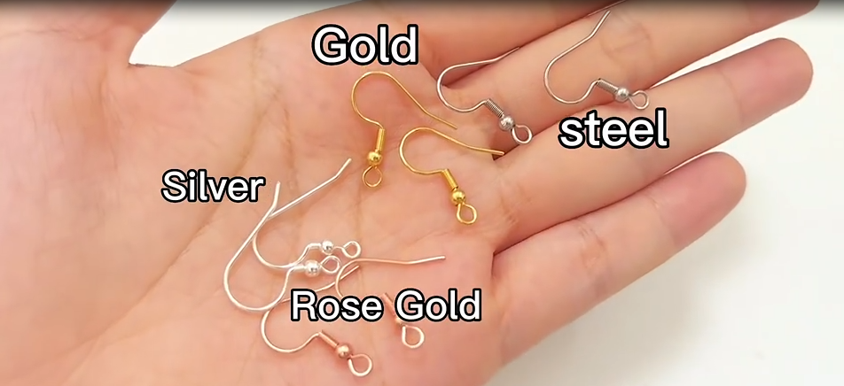 Earring Making Hooks in Silver, Golden & Nickel Plating | Jewellery Making Findings