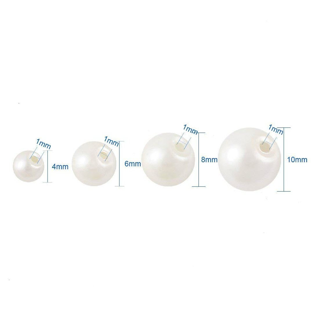 4 mm Plastic Pearl Bead Jewelry Making and Other Crafts( 1 String, Ivory )