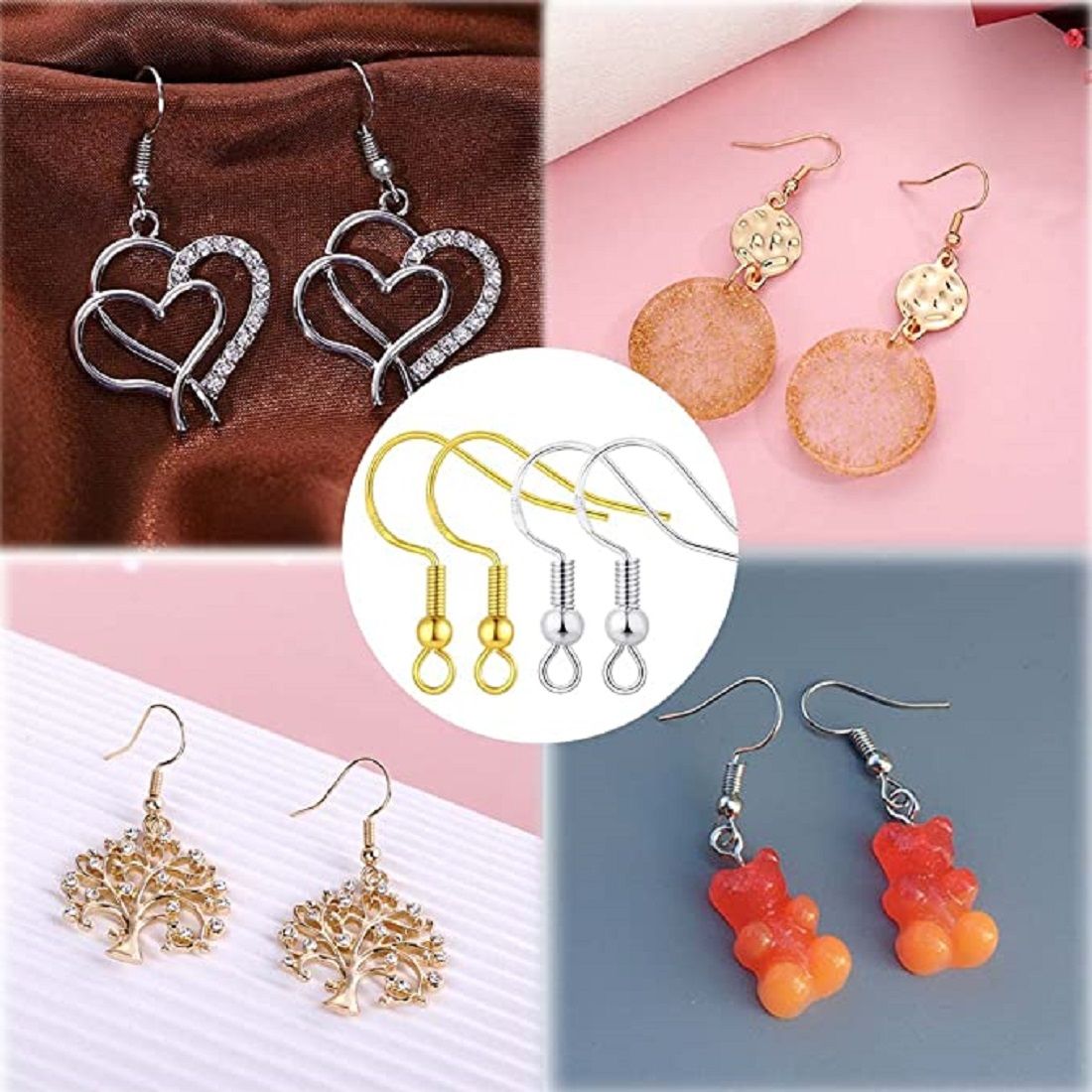 Earring Making Hooks in Silver, Golden & Nickel Plating | Jewellery Making Findings