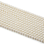 4 mm Glass Pearl Bead Jewelry Making and Other Crafts( 1 String, Ivory )