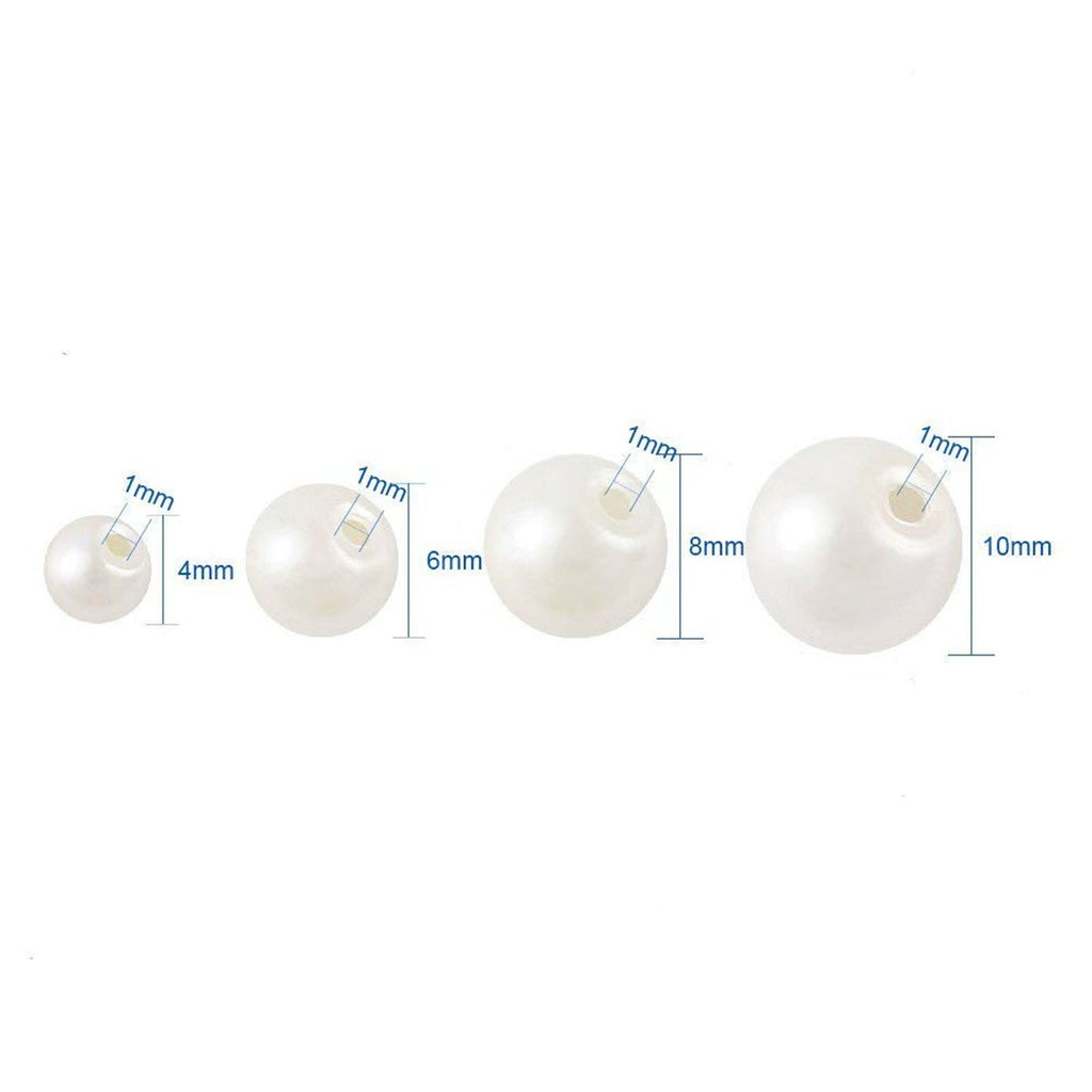4 mm Plastic Pearl Bead Jewelry Making and Other Crafts( 1 String, Ivory )